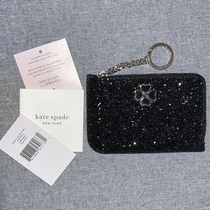 NWT Kate Spade Odette Glitter Card Holder Keychain Wallet